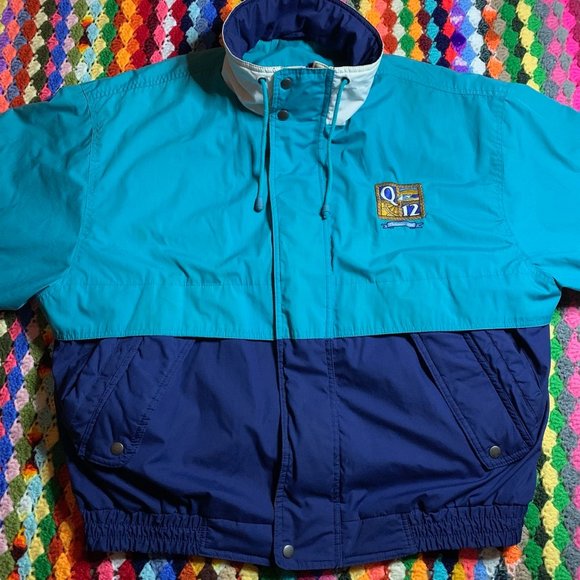 Vintage 1995 Orlando Q12 Embroidered Colorblock Oversized Windbreaker w/… - Picture 7 of 14